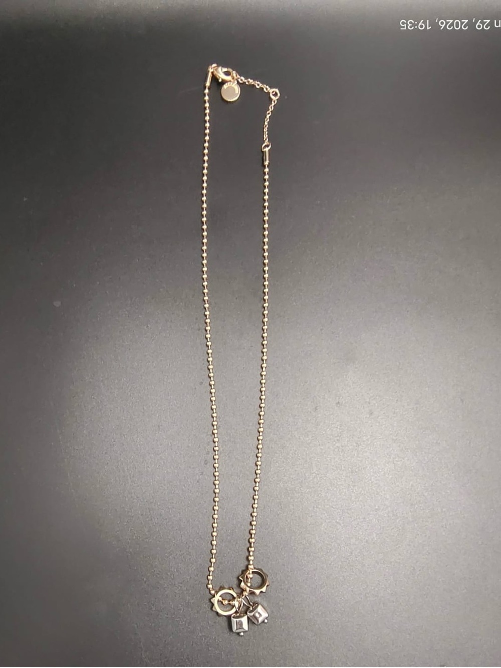 NWOT All Saints Cube Gold and Silver Cluster Charms Necklace